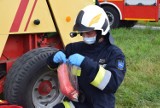 Wypadek przy pracach rolnych. Amputowana stopa... Spokojnie, to ćwiczenia FOTO