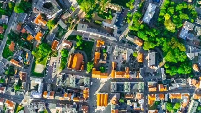 Michał Jabłoński sfotografował Świebodzin  lotu ptaka.