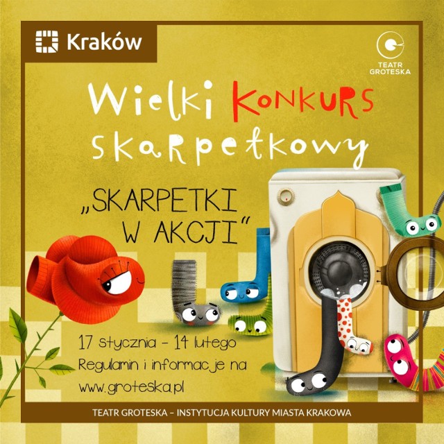 Teatr Groteska zaprasza na Wielki Skarpetkowy Konkurs – „Skarpetki w akcji"