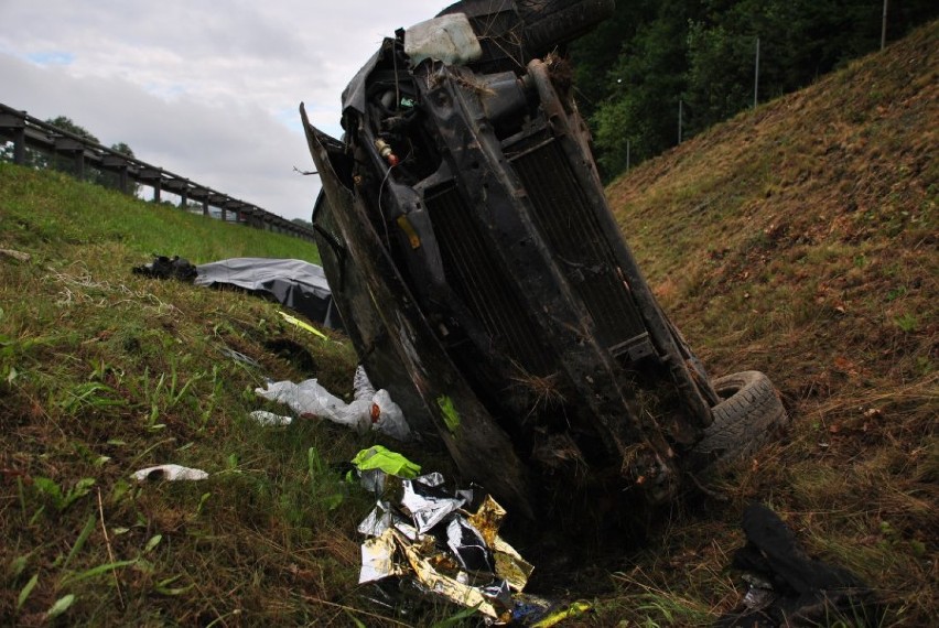 Wypadek na autostradzie A4 w Mysłowicach