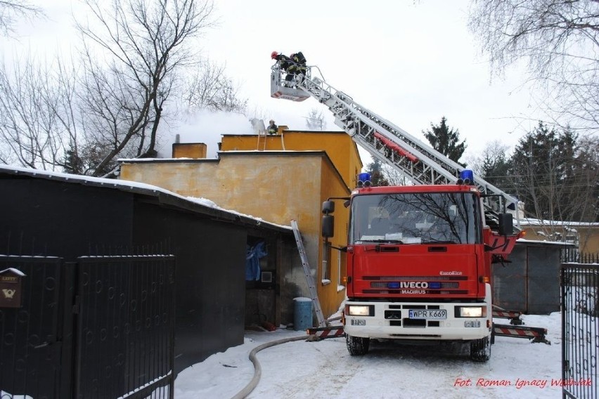 Pożar w Michałowicach 28 stycznia Foto. Roman Woźniak