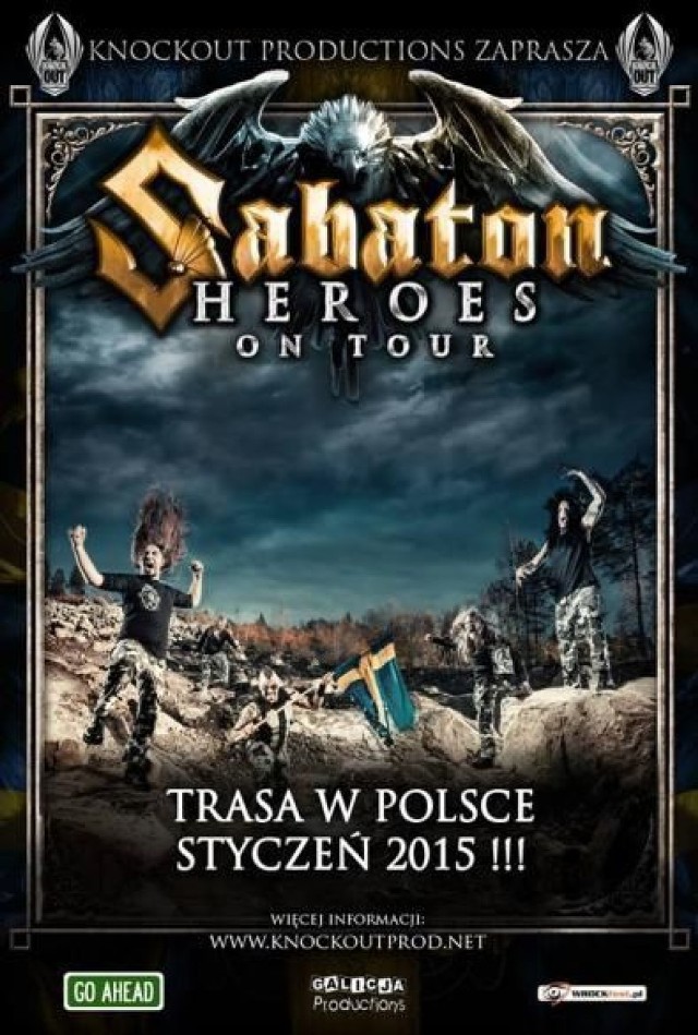 We wtorek, 20 stycznia w Sali Ziemi na MTP koncert da szwedzka grupa metalowa Sabaton. Zespół cieszy się w naszym kraju dużą popularnością, między innymi ze względu na polskie wątki w utworach.  

Zobacz więcej: Sabaton na czterech koncertach w Polsce w styczniu 2015!