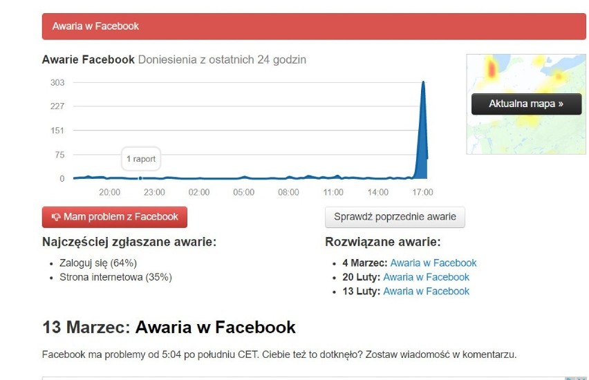 Awaria Facebooka, Instagrama i Messengera. Co się stało 13.03.2019? Użytkownicy nie mogą publikować postów