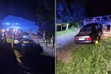 Kalwaria Zebrzydowska. Wypadek przy Dróżkach Kalwaryjskich. Kierowca najechał na betonowe schody. Jedna osoba poszkodowana. ZDJĘCIA