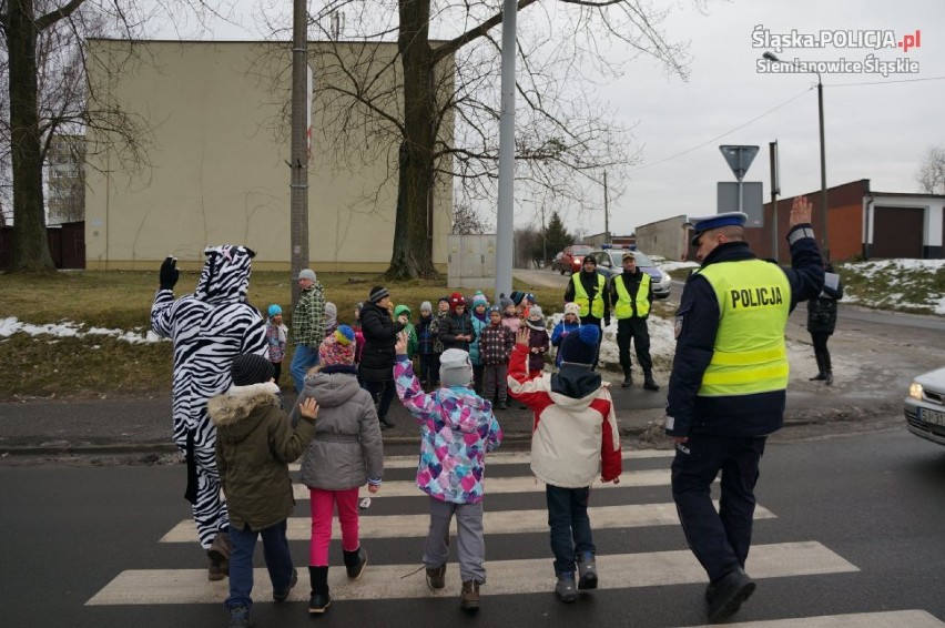 Ludzie-zebry na ulicach Siemianowic Śląskich