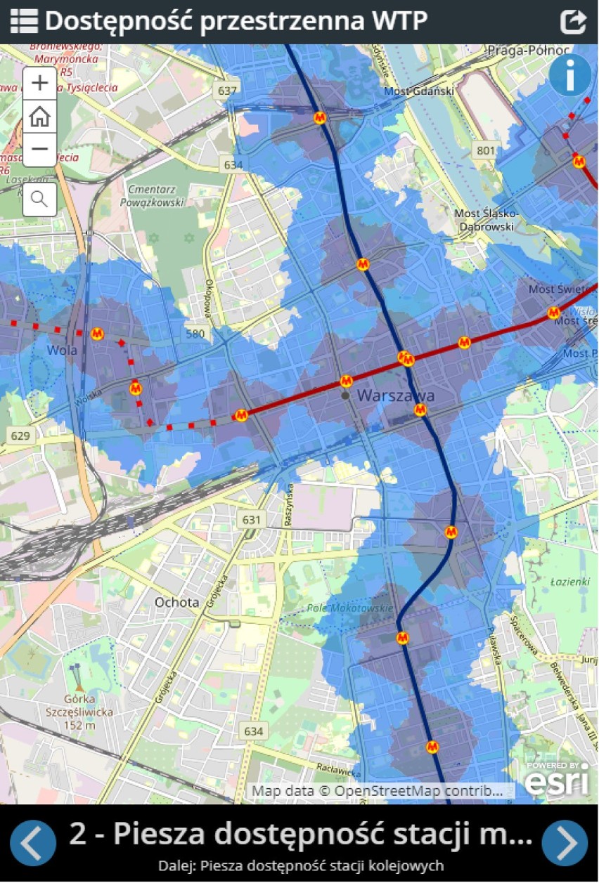 Mapa Warszawy pokaże Ci, jak szybko dojedziesz do centrum
