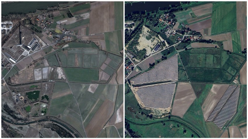 Na starych zdjęciach z satelity widać jeszcze wyburzony dwa...