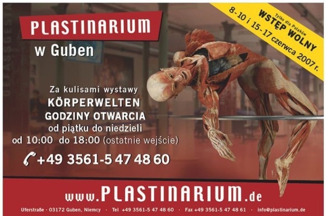 Plakat reklamujący dni otwarte ze strony http://www.plastinarium.de/de/polski.html