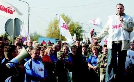 fot. janusz wójtowicz Do protestujących pracowników nie wyszedł nikt z zarządu firmy