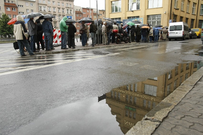 Wrocław: Ogromna kolejka przed NBP po monety Euro 2012 (ZDJĘCIA)