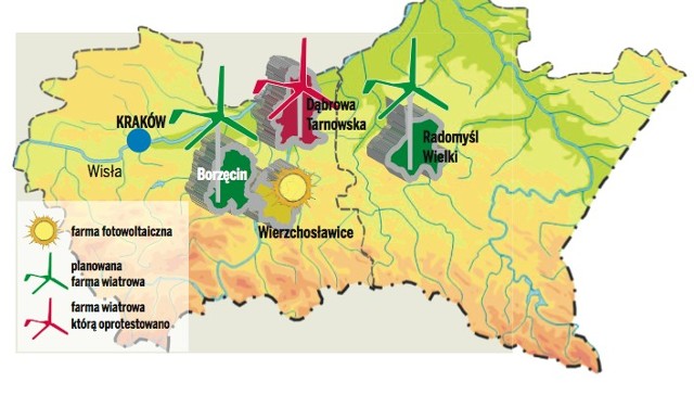 Mapa odnawialnych źródeł energii w naszym regionie jest na razie bardzo uboga