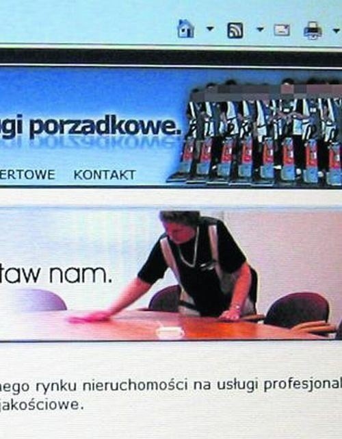 Takie zdjęcie pani Marianny można było przez dłuższy czas oglądać na stronie internetowej firmy