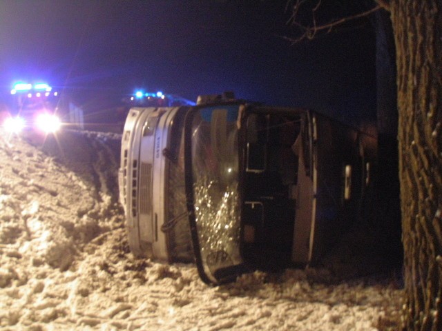 Wypadek autobusu w Cezarynie