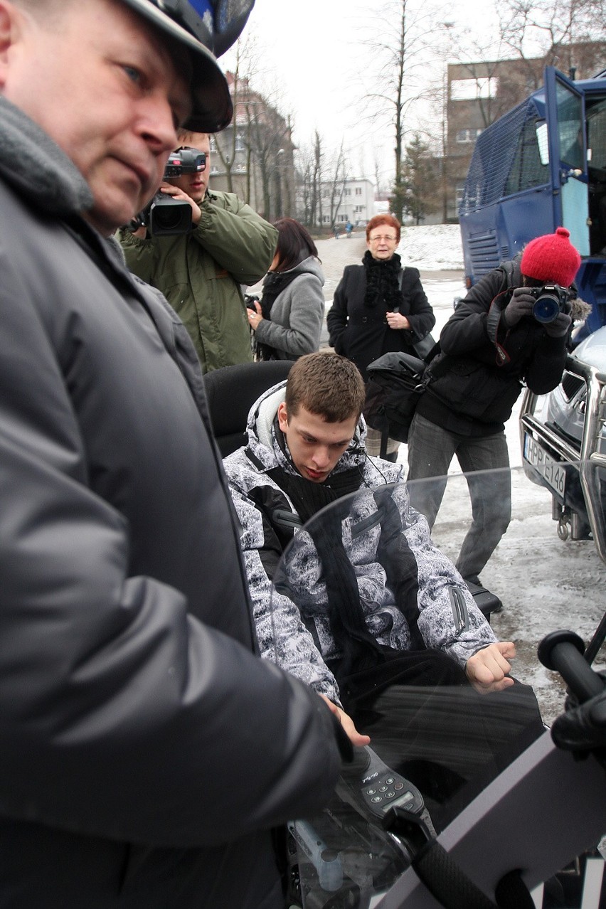 Urodziny Rafała Izdebskiego z policjantami w Katowicach