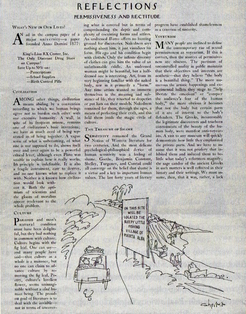 Pierwszy artykuł Tyrmanda w "New Yorkerze" (luty 1970 r.)