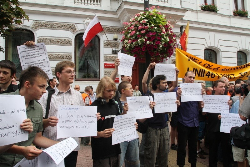 Protest w obronie tramwaju 46