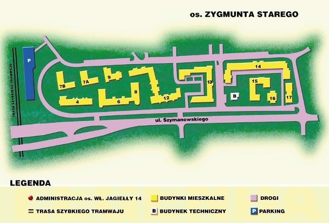 Mapa Osiedla Zygmunta Starego