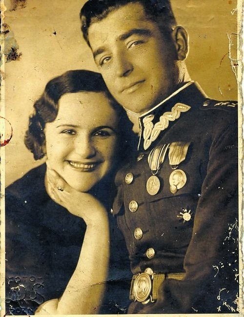 Porucznik 14. pułku artylerii polowej z Poznania wraz z żoną