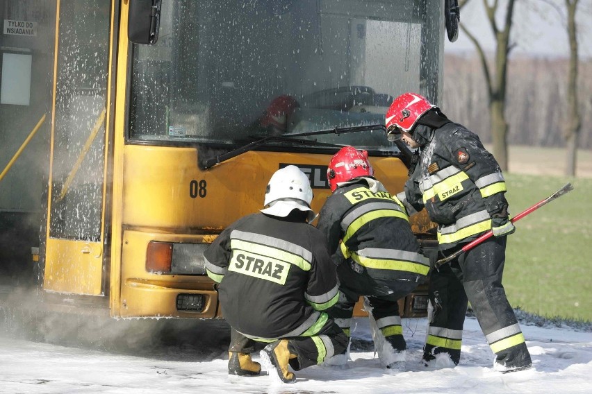 Pożar autobusu w Mikołowie