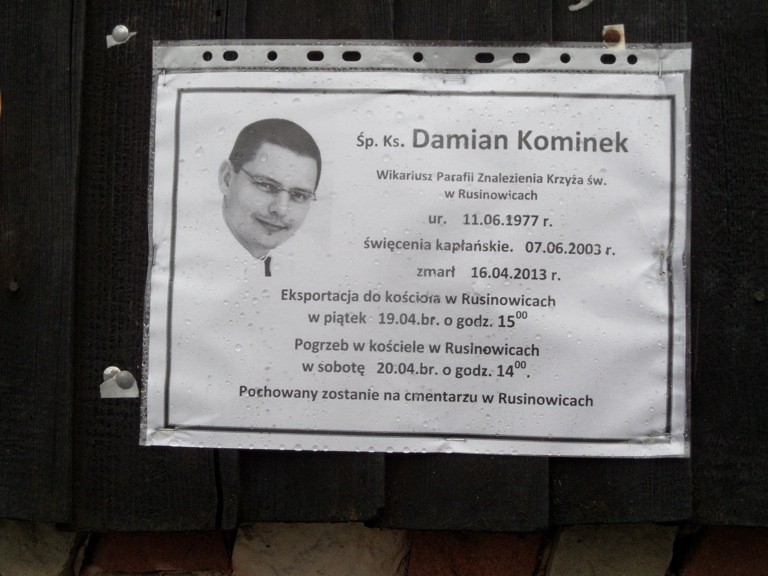 Ks. Damian Kominek nie żyje