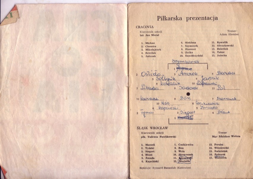 Wygrzebane z szuflady: Programy meczów Śląska z lat 60. (ZOBACZ KONIECZNIE)