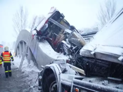 Wypadek polskiego tira w Czechach