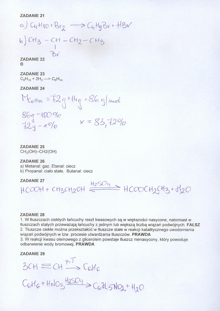 Rozwiązania zadań z chemii cz. 3