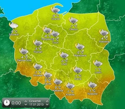 Mapka pogody TVP Info