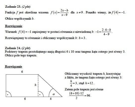 Matura 2012 Matematyka - zadania pewniaki [ZADANIA MATURALNE]