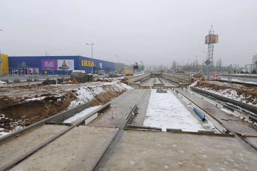 Trwa budowa trasy tramwajowej na Franowo
