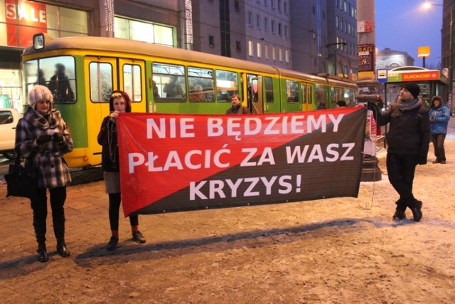 W czasie środowego protestu przeciwników podwyżek cen biletów ...