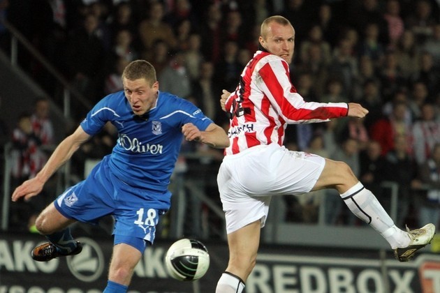 B. Ślusarski (z lewej) zna stadion Cracovii, ale czy na nim zagra?