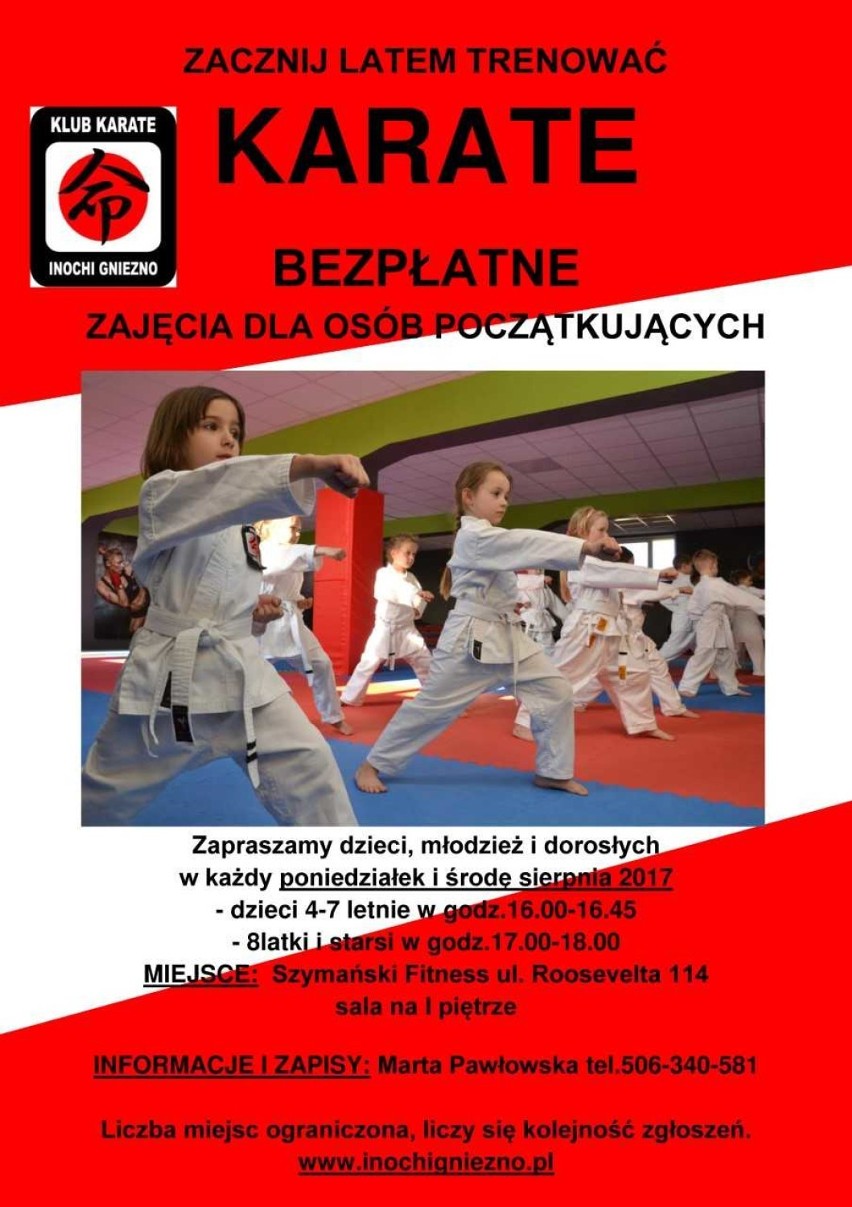 Inochi Gniezno zaprasza na bezpłatne zajęcia karate