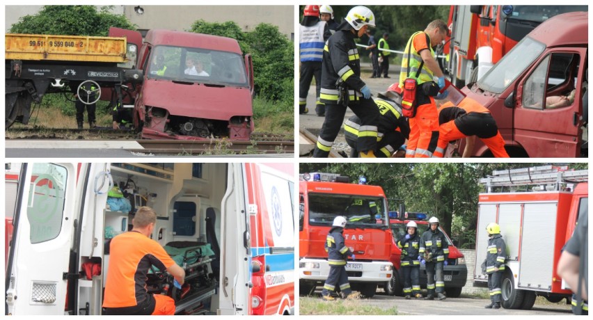 Wypadek na przejeździe kolejowym w Krotoszynie, ranni i zabici... na szczęście to tylko symulacja [ZDJĘCIA + FILM]