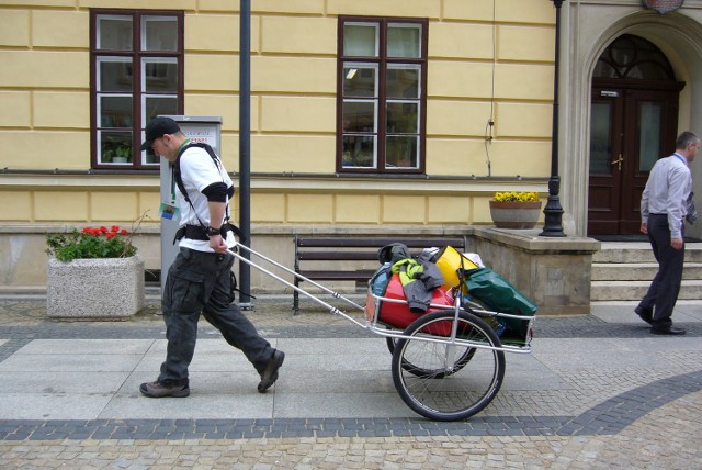 Michał Gontaszewski przed swoją podróżą.