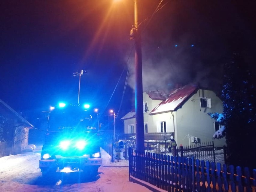 Pożar domu jednorodzinnego w Gromcu.
