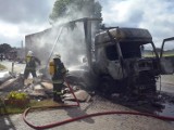 Pożar samochodu ciężarowego w Surminach [ZDJĘCIA]