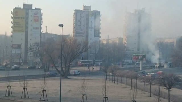 Pożar autobusu linii 81 w Szczecinie