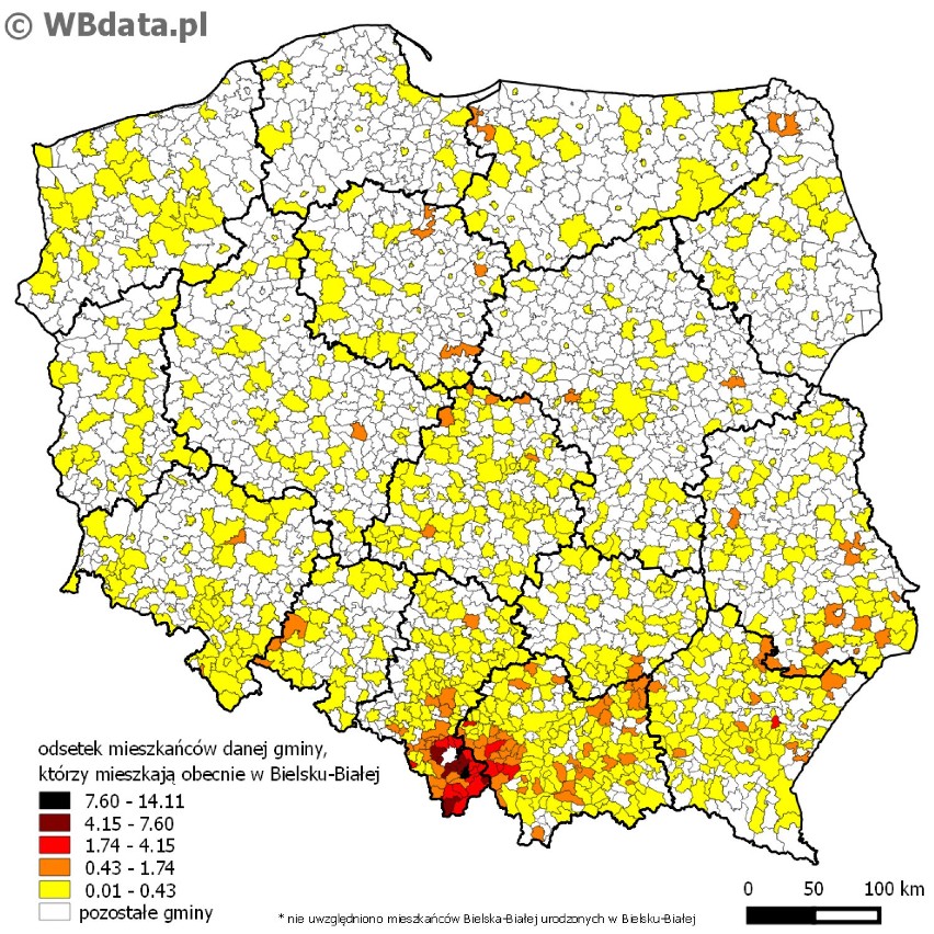Mapa pochodzenia bielszczan: skąd pochodzą obecni mieszkańcy Bielska-Białej?