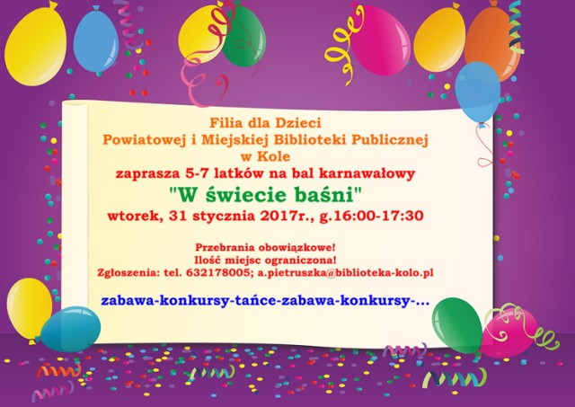 Bal karnawałowy "W świecie baśni"