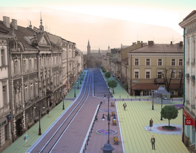 Górny odcinek ulicy Krakowskiej z wyglądu wkrótce przypominać ma ten z okresu międzywojennego. Pojawią się nawet ślady tramwajowych torów