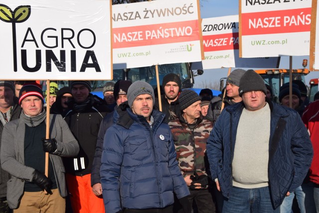 Rolniczy protest pod Sieradzem