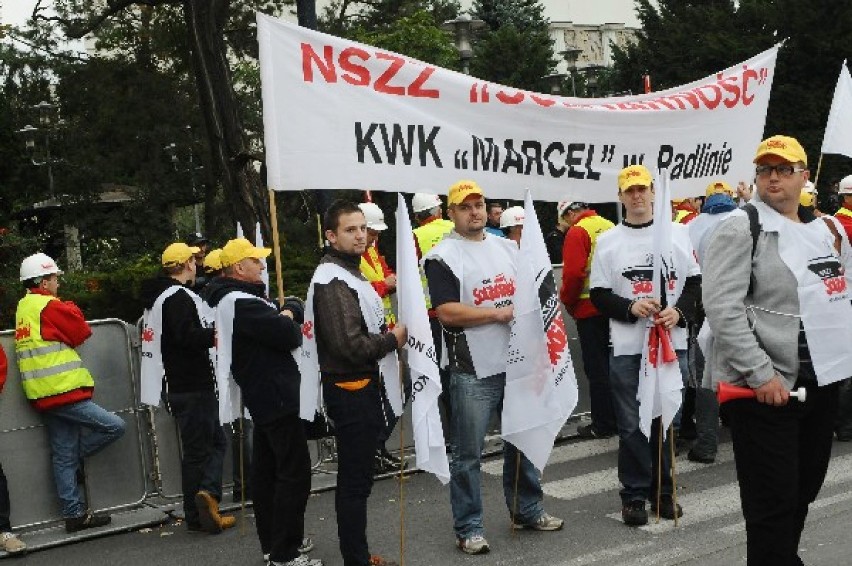 Górnicy manifestowali w Warszawie