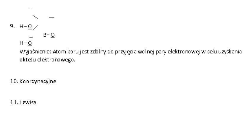 Odpowiedzi z matury z chemi - poziom rozszerzony