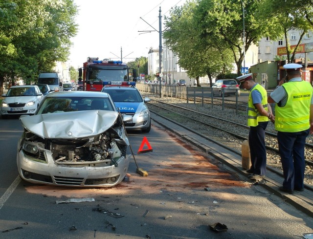 Wypadek na ul. Zachodniej w Łodzi; 6.06.2016, ok. 18:15