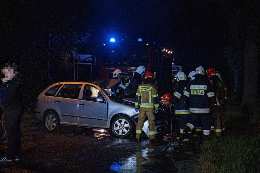 Samochód uderzył w drzewo. Trzej nastolatkowie trafiły do szpitala [ZDJĘCIA]