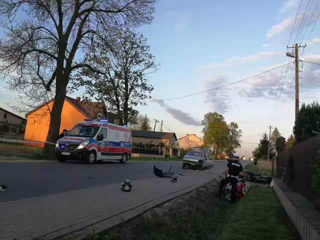 Wypadek motocyklistów w Kolonii Żuchowice w gminie Gorzkowice. Jeden z nich jest ciężko ranny (aktualizacja)