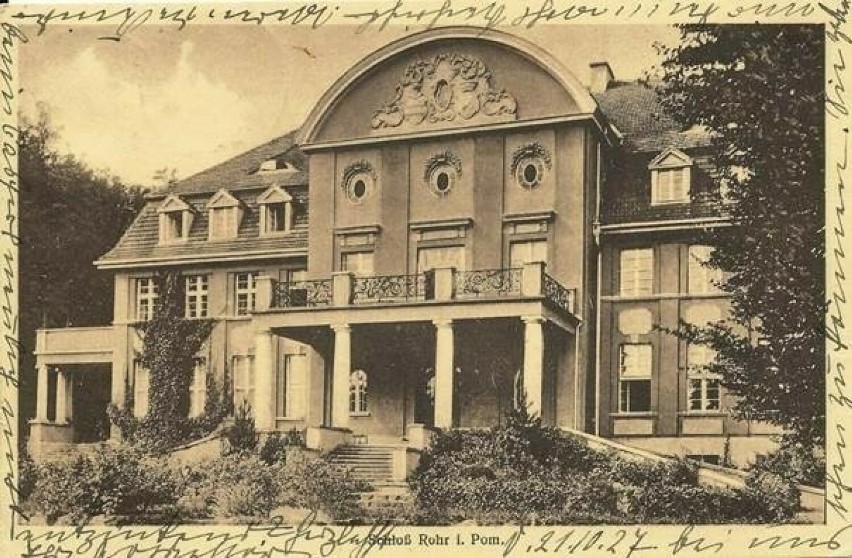 Pałac w Trzcinnie w 1927 r. (pocztówka)