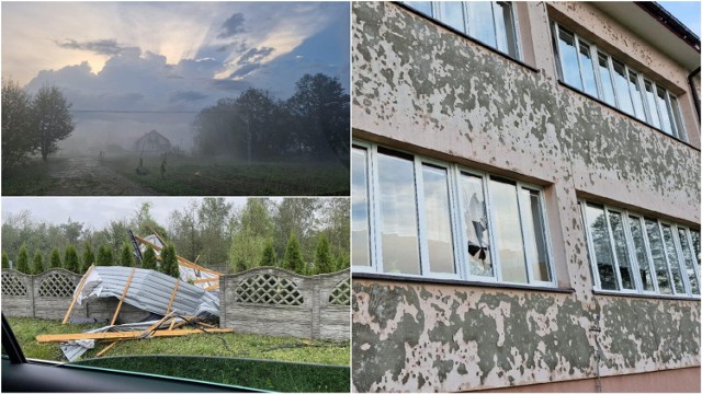 Potężna burza z gradobiciem i wichurą wyrządziła spore szkody, głównie we wschodniej części gminy Dąbrowa Tarnowska.