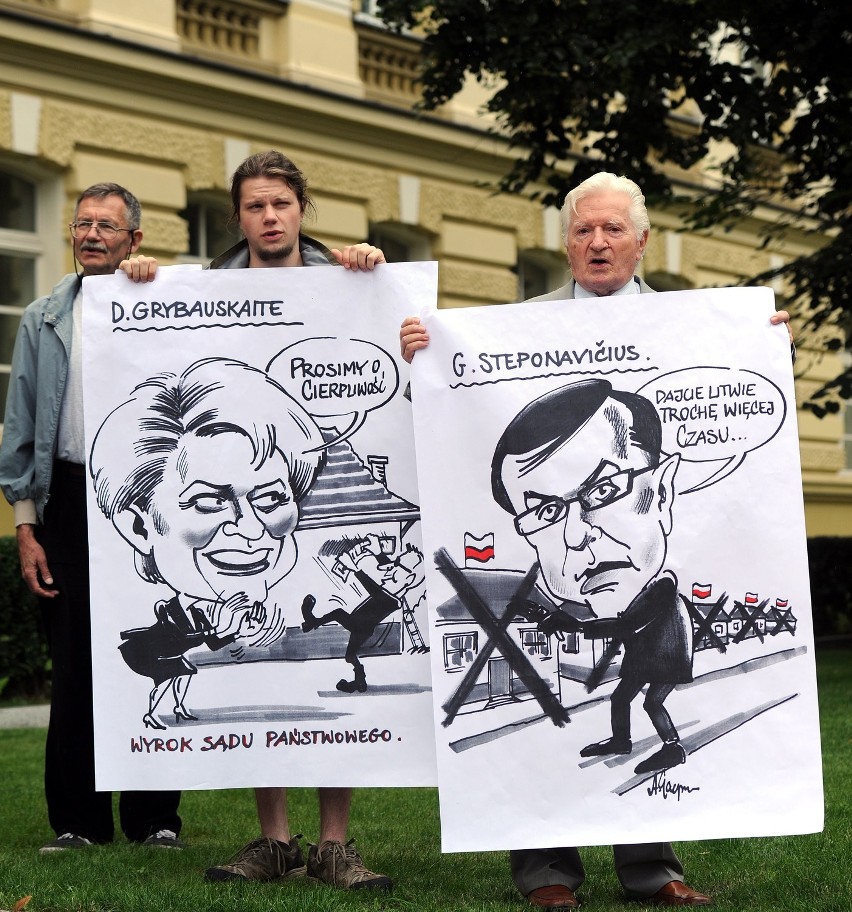 Manifestacja w obronie dyskryminowanych Polaków na Litwie,...
